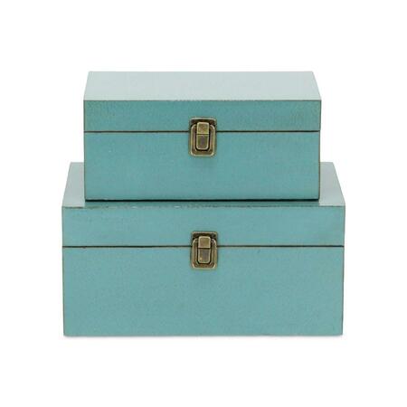 CHEUNGS Cheung Simple Wooden Treasure Box - Teal, 2PK FP-3992-2T